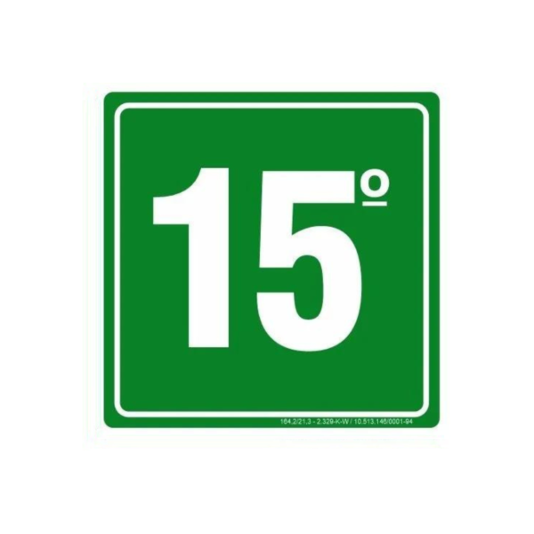 Placa Andar 15° ANDAR 19X5CM