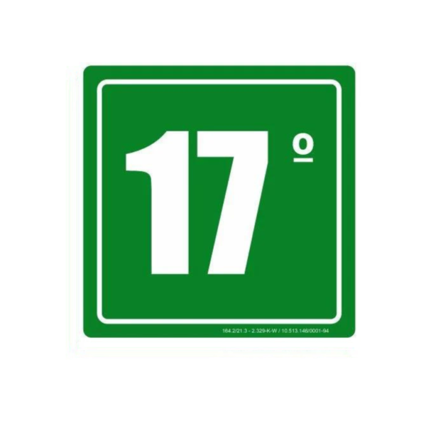 Placa Andar 17° ANDAR 19X5CM